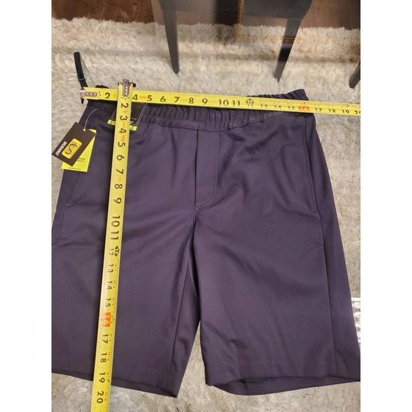 Murano Men's Blue Solid Polyester Comfort Waist Swim Trunk Logo Print Shorts S - Picture 8 of 9